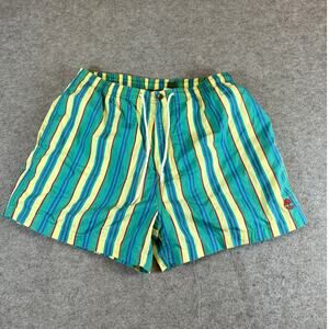 Vintage 90s Timberland Weathergear Striped Trunk Shorts Mens Large Green Striped